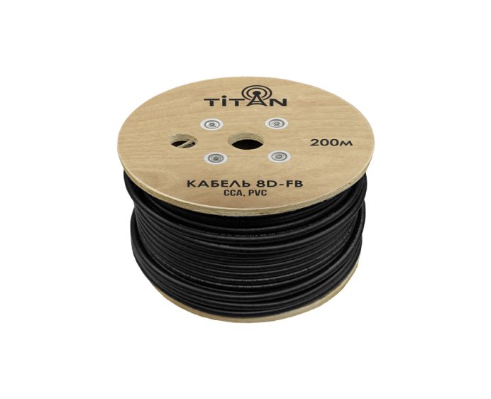 Кабель VEGATEL 8D-FB (Titan, черный) бухта 200м