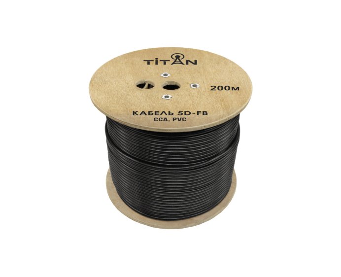 Кабель VEGATEL 5D-FB (Titan, черный) бухта 200м