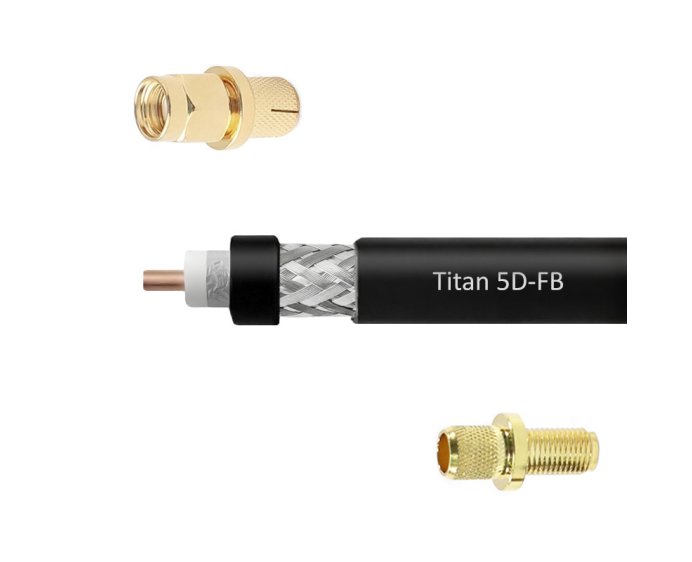 Кабельная сборка 5D/FB (Titan, черный) (SMA-male - SMA-female)