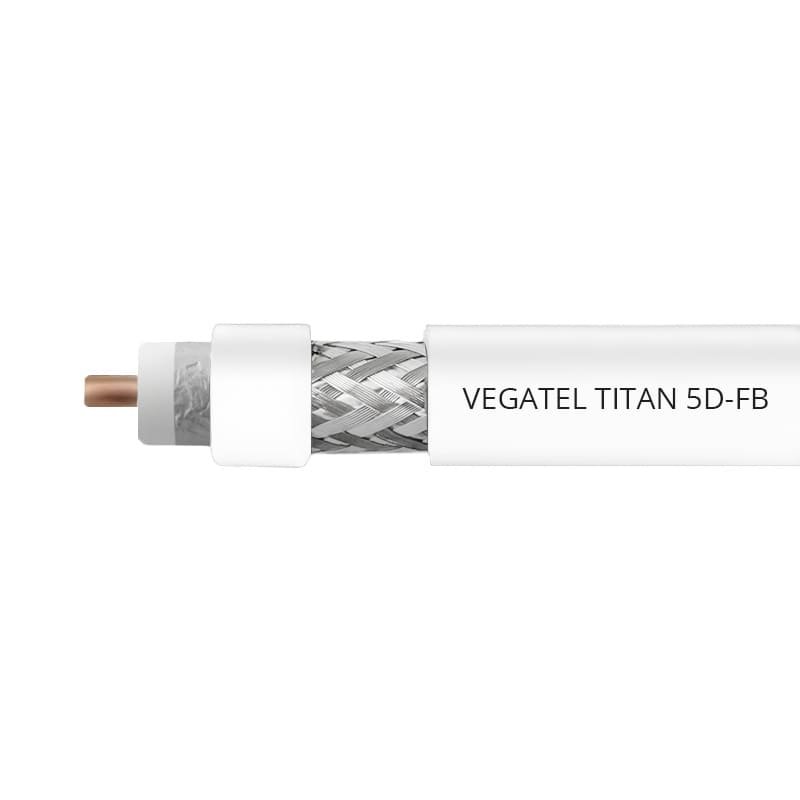 Кабель VEGATEL 5D-FB (Titan, белый) бухта 500м
